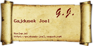 Gajdusek Joel névjegykártya